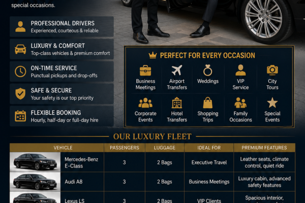 Hire a Luxury Car with Driver – Premium Travel Made Easy